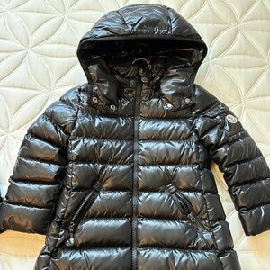 Moncler enfant 4y/104cm girls moka long down parka coat jacket Navy